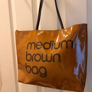 Bloomingdale's Brown Vinyl Tote Interior